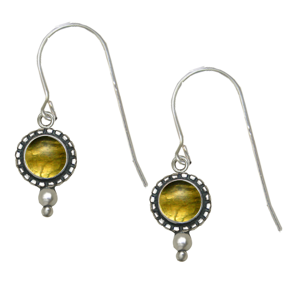 Sterling Silver Citrine Gemstone Drop Dangle Earrings